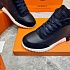 Кроссовки с мехом Hermes Bouncing high-top - Navy / White