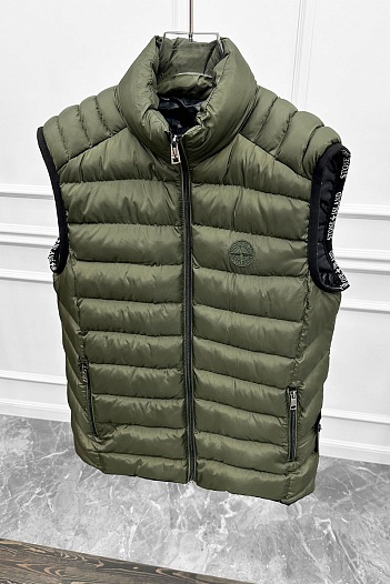 Мужской зелёный жилет Stone Island compass-patch   