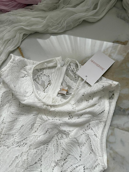 Женское кружевное платье Zimmermann белого цвета