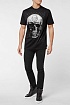 Чёрная футболка со стразами Philipp Plein skull