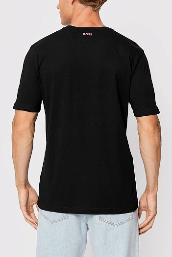 Мужская футболка Hugo Boss чёрного цвета   