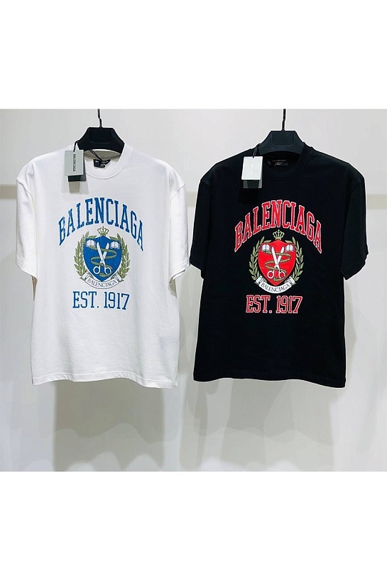 Оверсайз футболка Balenciaga est.1917 - White