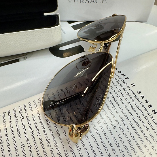 Солнцезащитные очки Versace Aviator - Grey / Gold