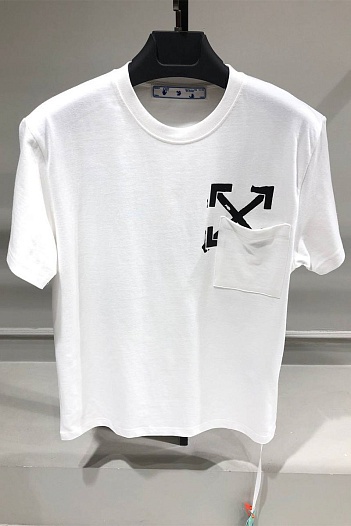 Белая оверсайз футболка Off-White Arrows-print   