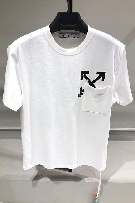 Белая оверсайз футболка Off-White Arrows-print