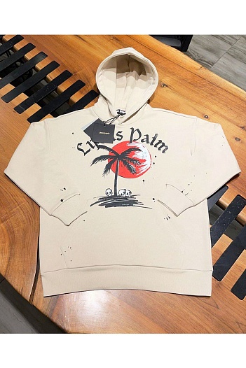Бежевое оверсайз худи Palm Angels sunset palm   