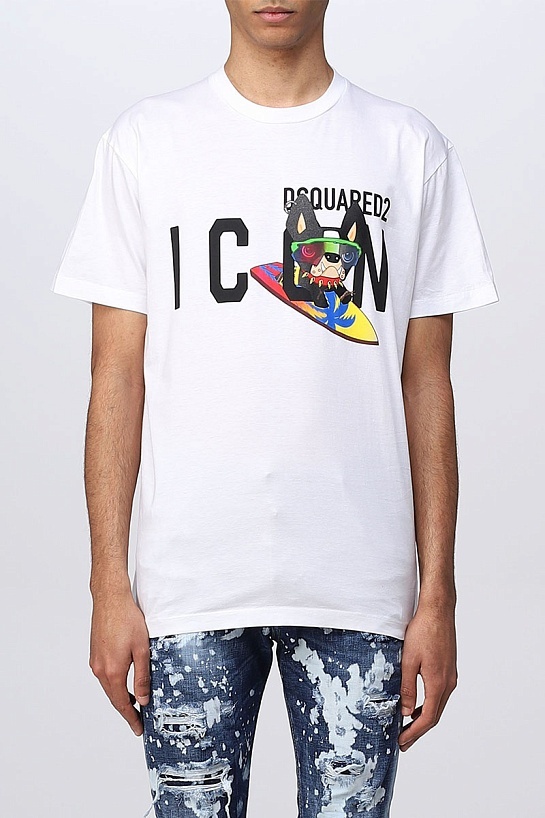 Футболка белого цвета Dsquared2 Icon Ciro Cool