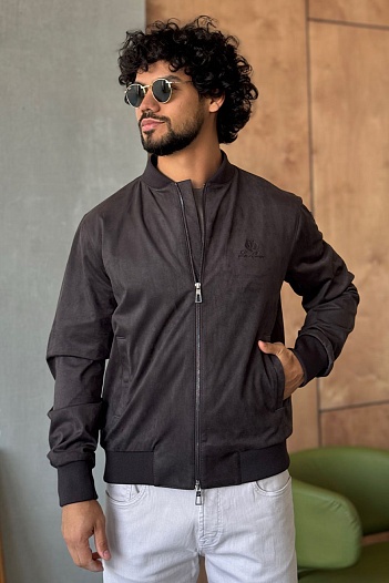 Мужской коричневый бомбер Loro Piana   