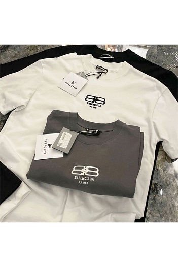 Чёрная оверсайз футболка Balenciaga BB Paris   