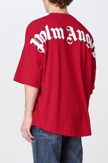 Красная оверсайз футболка Palm Angels   
