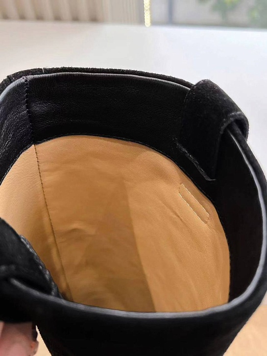 Женские замшевые сапоги Hermes Premium - Black