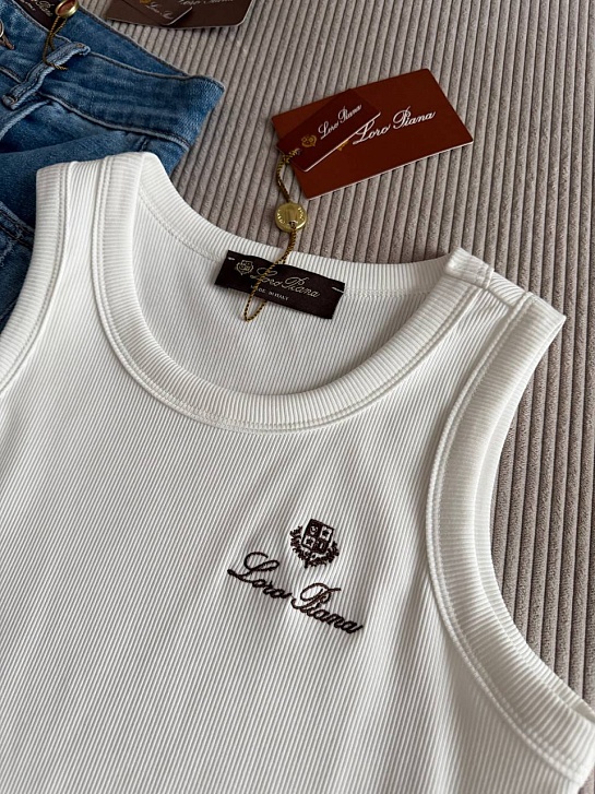 Женская белая майка Loro Piana premium 