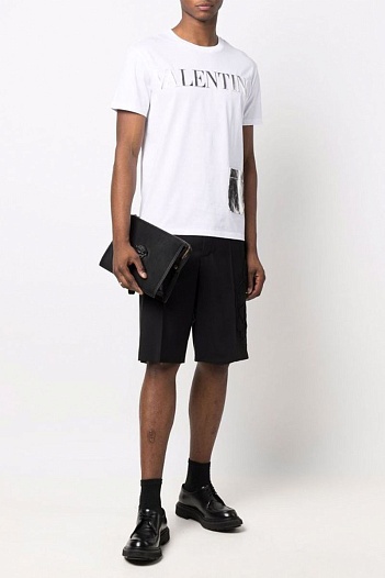 Мужская футболка Valentino high-shine logo - White   