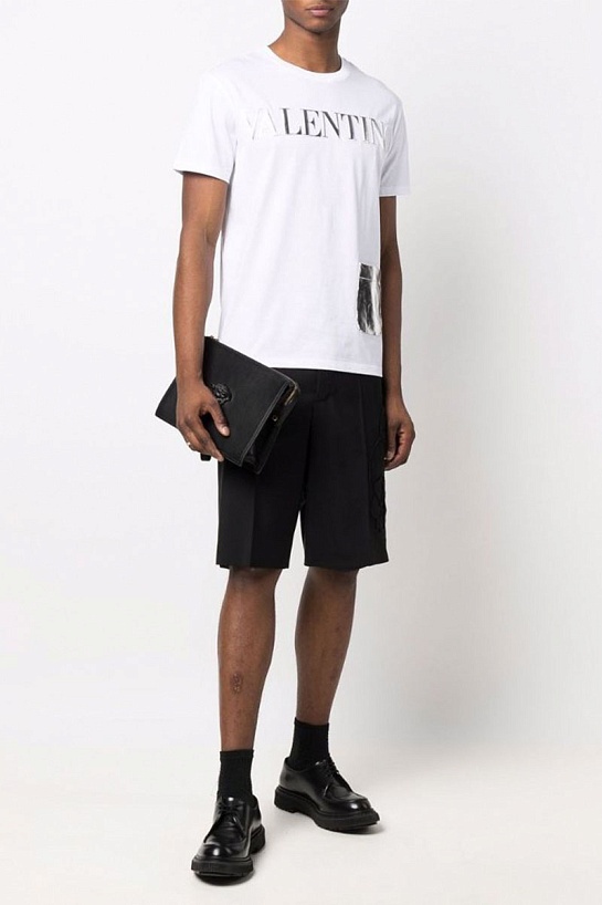 Мужская футболка Valentino high-shine logo - White