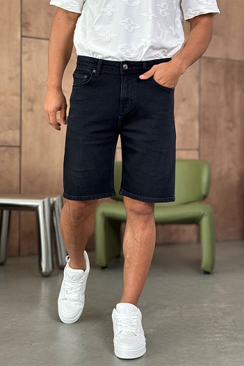 Чёрные джинсовые шорты Hugo Boss relaxed fit   