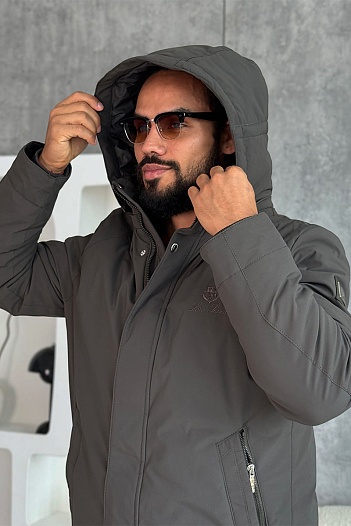 Мужская парка цвета хаки Loro Piana   