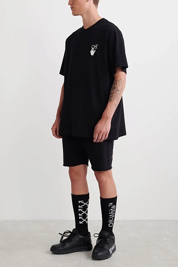 Чёрная оверсайз футболка Off-White Caravaggio Arrows   