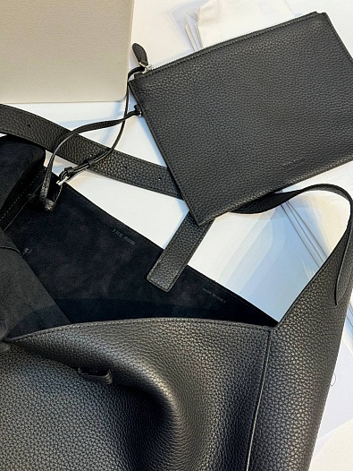 Кожаная чёрная сумка The Row Blake Hobo Premium 33x31x12 см   