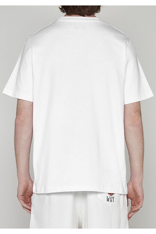 Белая футболка Casablanca L’Arche Fleure