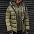 Утеплённая куртка оливкового цвета Moncler logo-patch