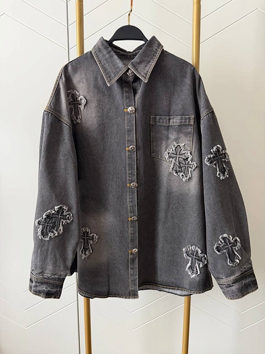 Женская джинсовая куртка Chrome Hearts premium