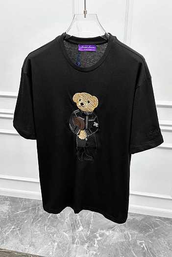 Мужская чёрная футболка Polo Ralph Lauren "Bear"   