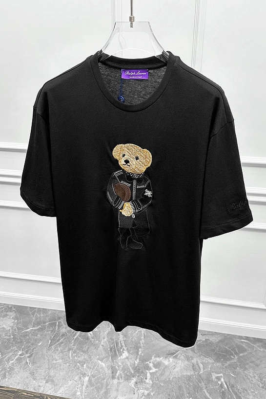 Мужская чёрная футболка Polo Ralph Lauren "Bear"