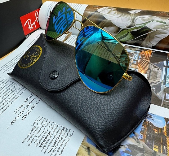 Солнцезащитные очки Ray-Ban Aviator Large Metal - Blue Mirrored