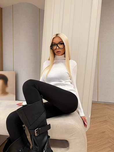 Женская мягкая водолазка Chrome Hearts premium - White   