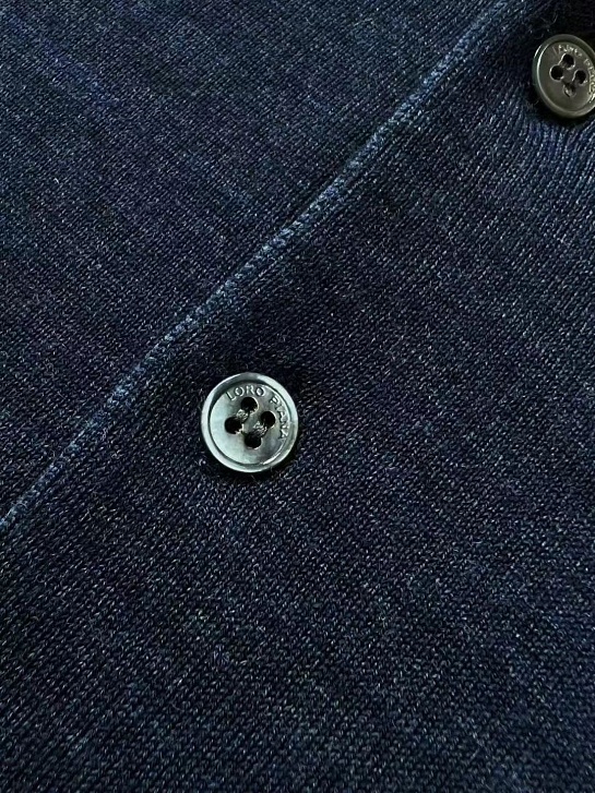 Поло с длинным рукавом Loro Piana Premium - Flower Hide Blue