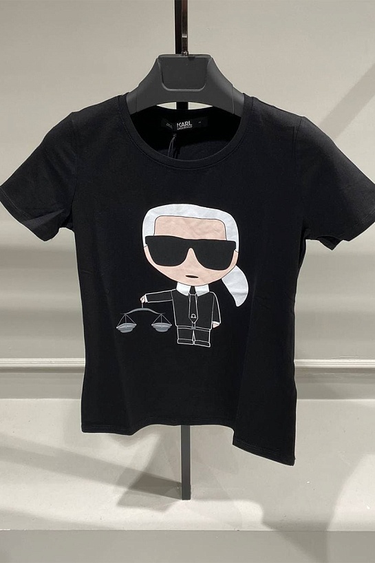 Женская чёрная футболка Karl Lagerfeld "Libra"