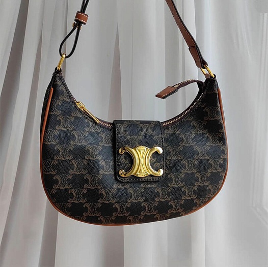 Сумка-багет Celine Ava Triomphe 24x13 см - Brown   