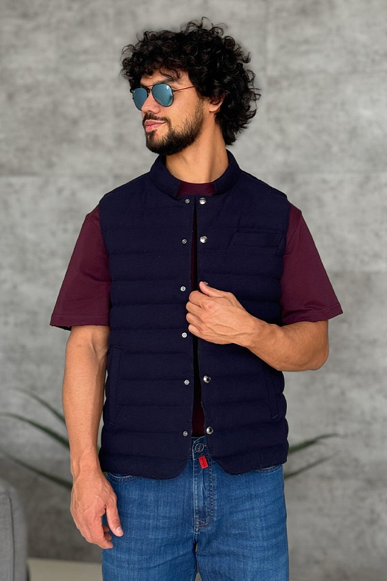 Мужской синий жилет Loro Piana
