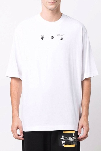 Белая оверсайз футболка Off-White Arrows   