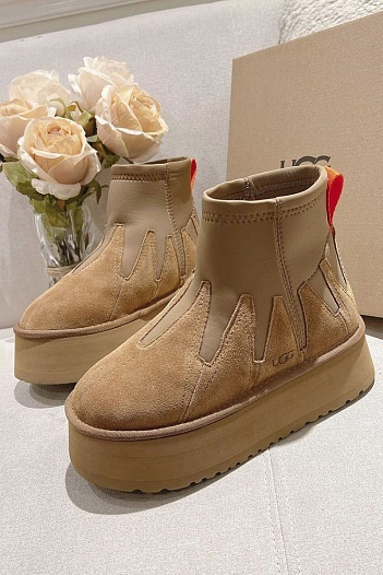 Женские ботинки с мехомм UGG Deeper - Chestnut   