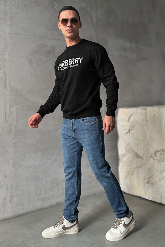 Мужской джемпер Burberry logo-intarsia - Black