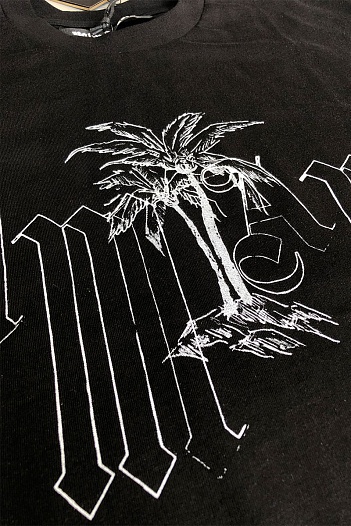 Чёрная оверсайз футболка Palm Angels logo print   