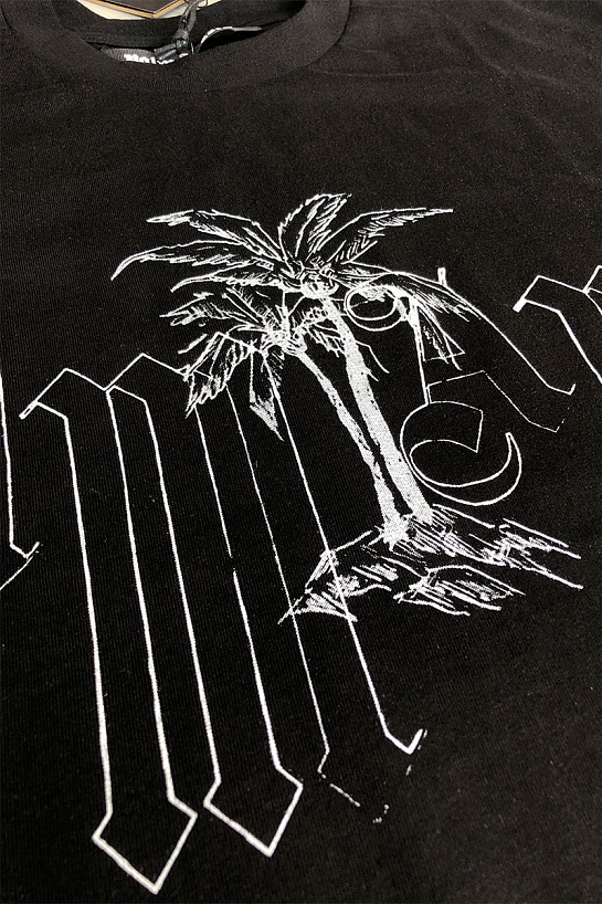 Чёрная оверсайз футболка Palm Angels logo print