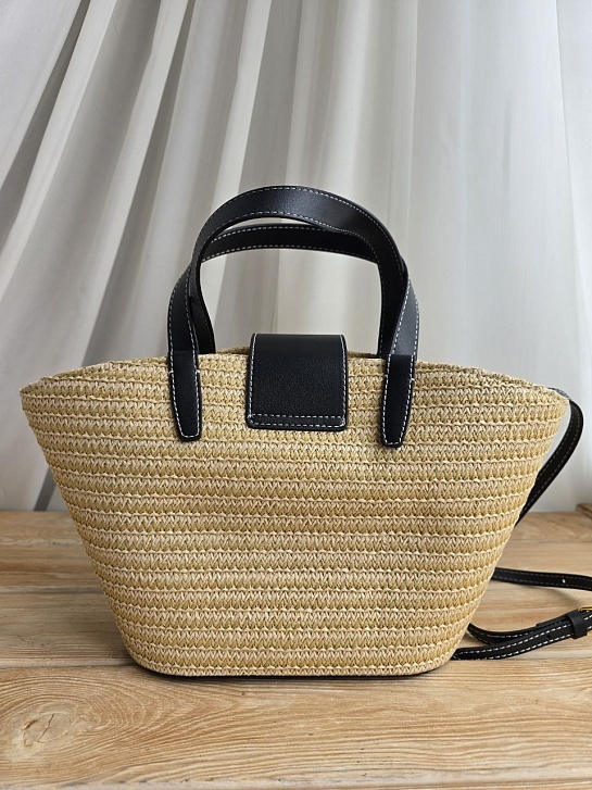 Плетёная сумка с кожаной отделкой Celine 30x18 см