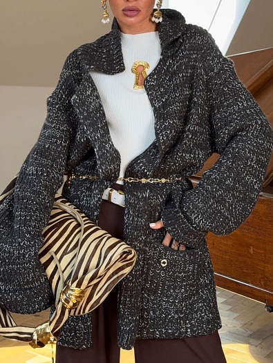 Женский кардиган Loro Piana серого цвета   