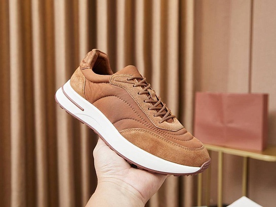 Замшевые кроссовки Loro Piana Week End Walk - Brown