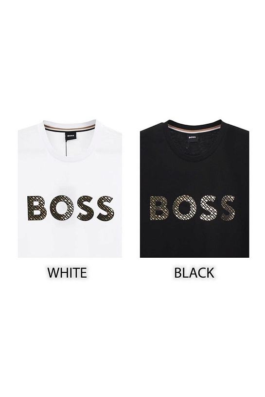 Футболка белого цвета Hugo Boss monogram-filled