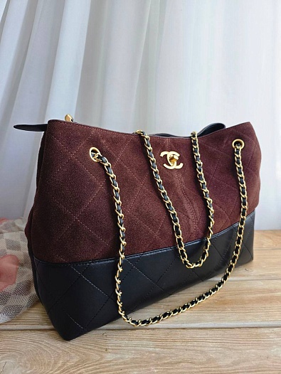 Женская комбинированная сумка Chanel 36x26 см   