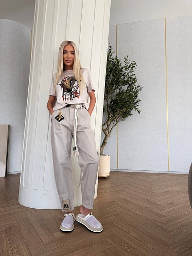 Женские джинсы серого цвета MIU MIU premium   