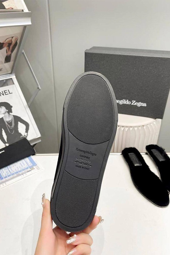 Кроссовки с мехом Ermenegildo Zegna Triple Stitch high-top - Black