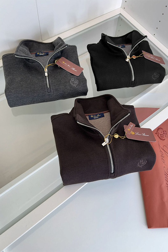 Утеплённая кофта Loro Piana zip-neck - Brown