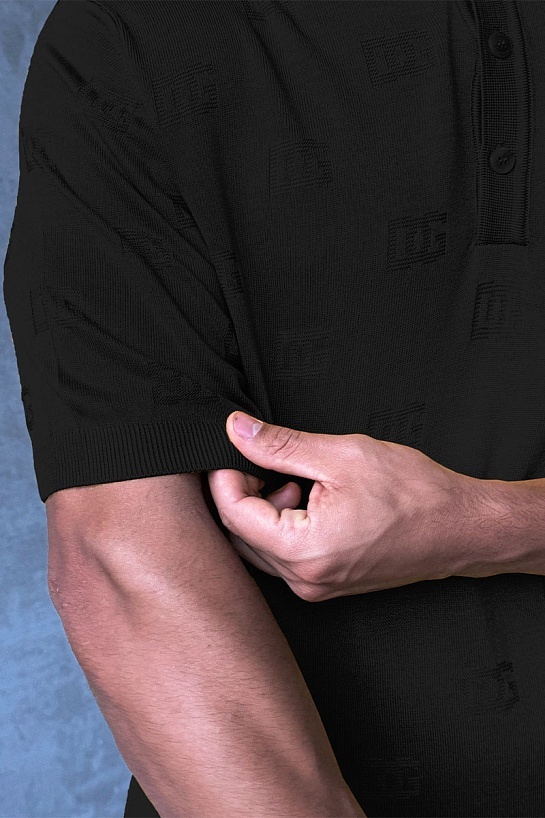 Мужское поло Dolce & Gabbana monogram all-over - Black