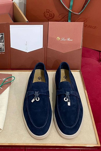 Женские замшевые лоферы Loro Piana Summer Charms Walk premium   