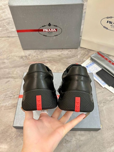 Кожаные кроссовки Prada America's Cup - Black   