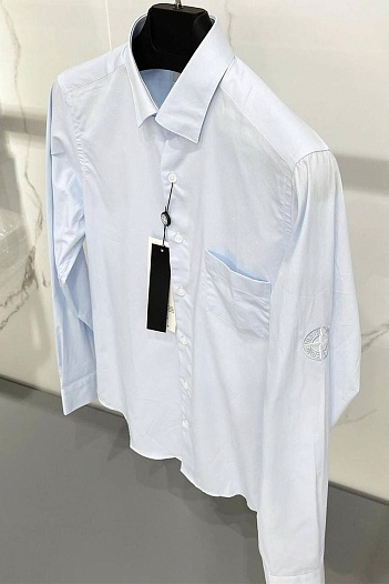 Мужская голубая рубашка Stone Island   